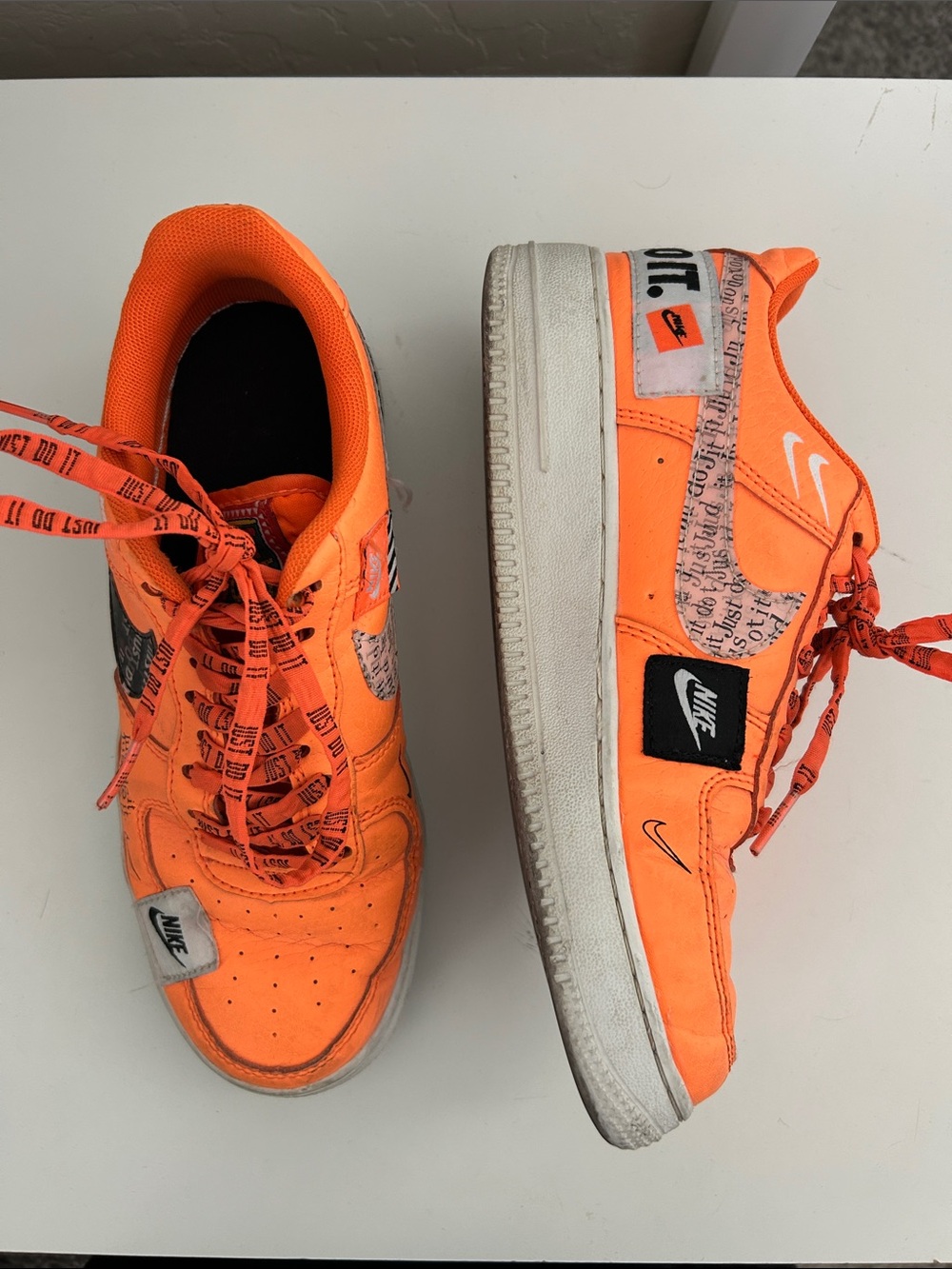 Nike Bright Orange Low-Top Sneakers with Graphic Accents